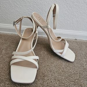 Cream Strappy Heels Size 9.5 A New Day Irena Heels Ankle Straps